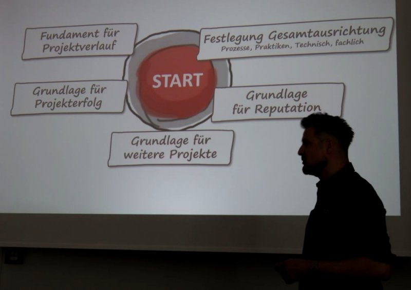 Folie mit guten Gründen für einen aufwändigen Vorbereitungsprozess beim Projektstart