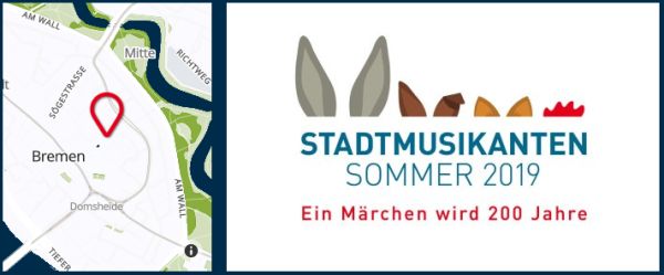 Logo Stadtmusikantensommer und Lageplan Domshof
