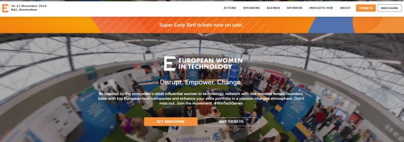 Screenshot Website European Women in Technology