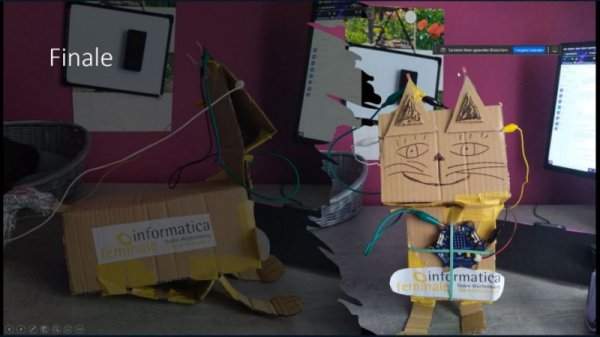 Screenshot Abschlusspräsentation Haustier-Robot mit Kartonkatze